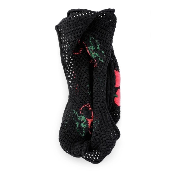 Women Black Crochet Shoulder Tote Bag Boho Summer Cherrycore Festival Hippie 70s - Picture 6 of 6